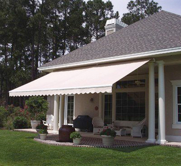 Residential retractable awning.