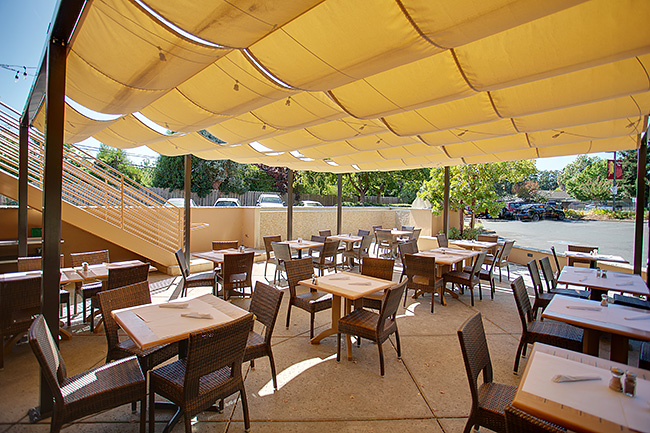 Commercial outdoor shade solution. By Goodwin-Cole.