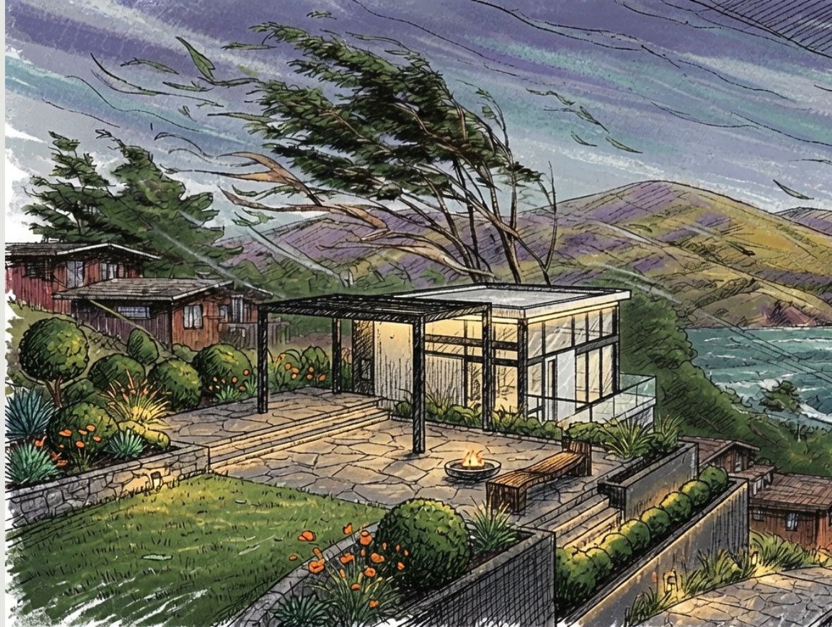 A windy day in Northern California.