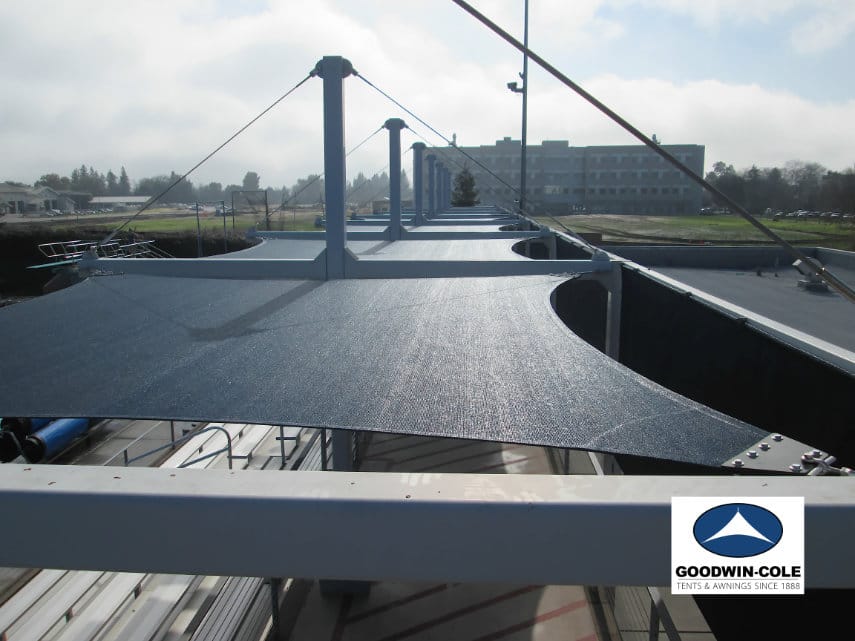 commercial shade sail top view