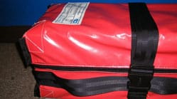 Industrial sewing custom made commercial storage bag.
