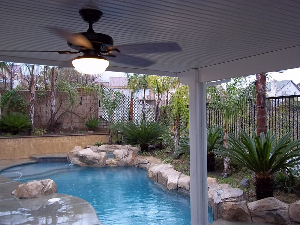 Solid roof patio cover example