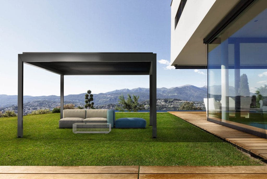 Modern pergola in brown