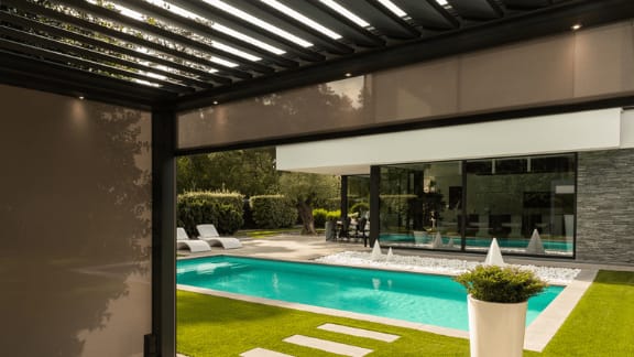 Shade structure creating a more comfortable outdoor living area