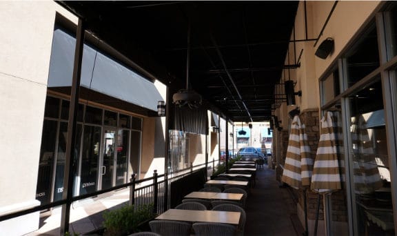 New fixed awning used for patio