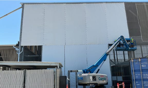 Commercial building with new covers