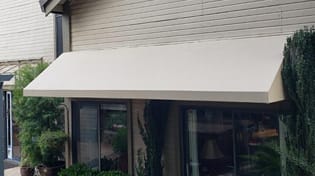 grey fabric awning